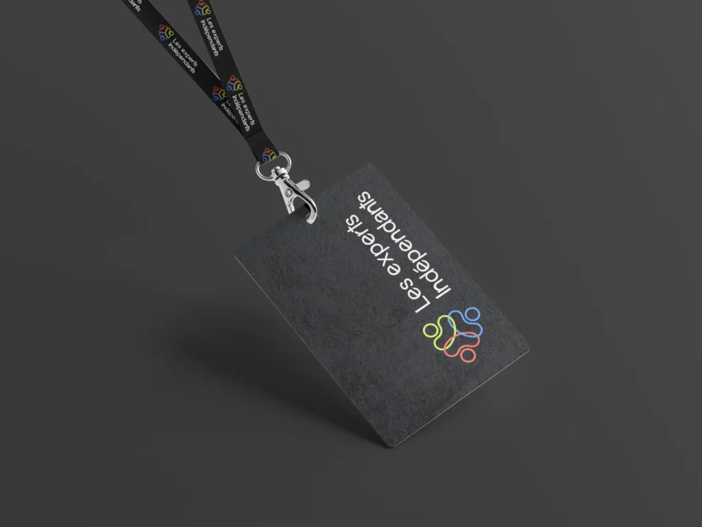 Carte grise avec le logo "Les experts indépendants" et le texte "Les experts indépendants" écrit en blanc.