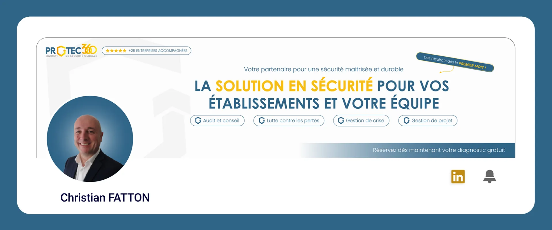 Bannières Linkedin de Christian Fatton, consultant en sécurité
