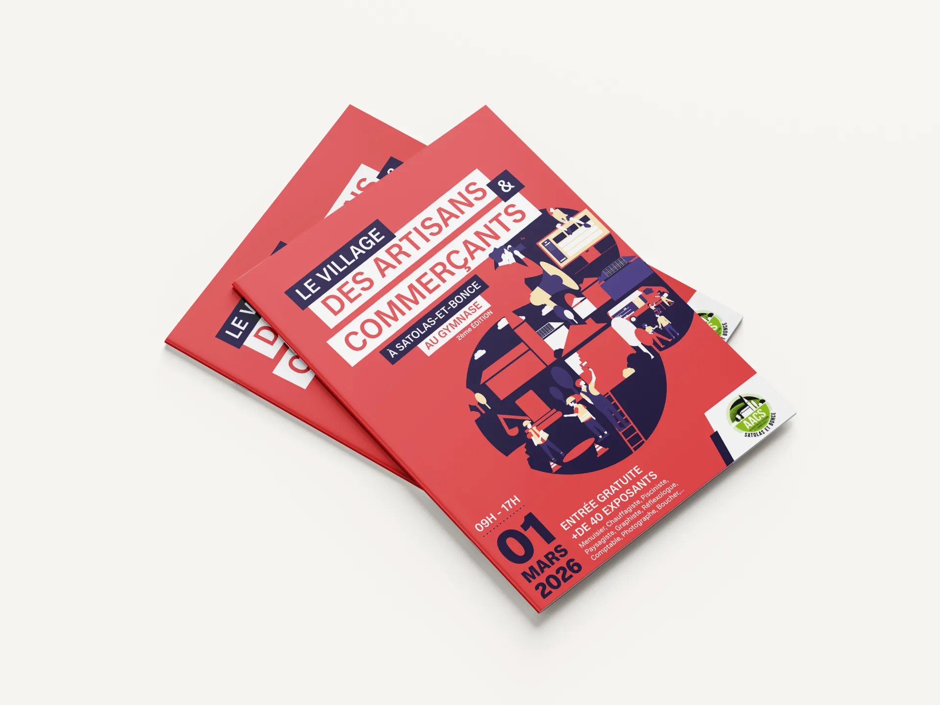 Brochure de communication pour le Forum Des artisans & Commerçants de Satolas-et-Bonce
