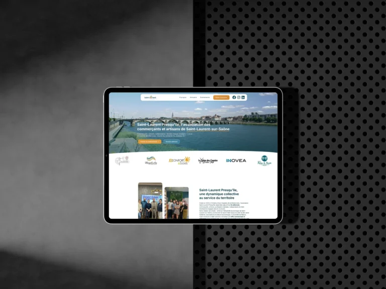 Site internet de Saint-Laurent Presqu'île sur tablette