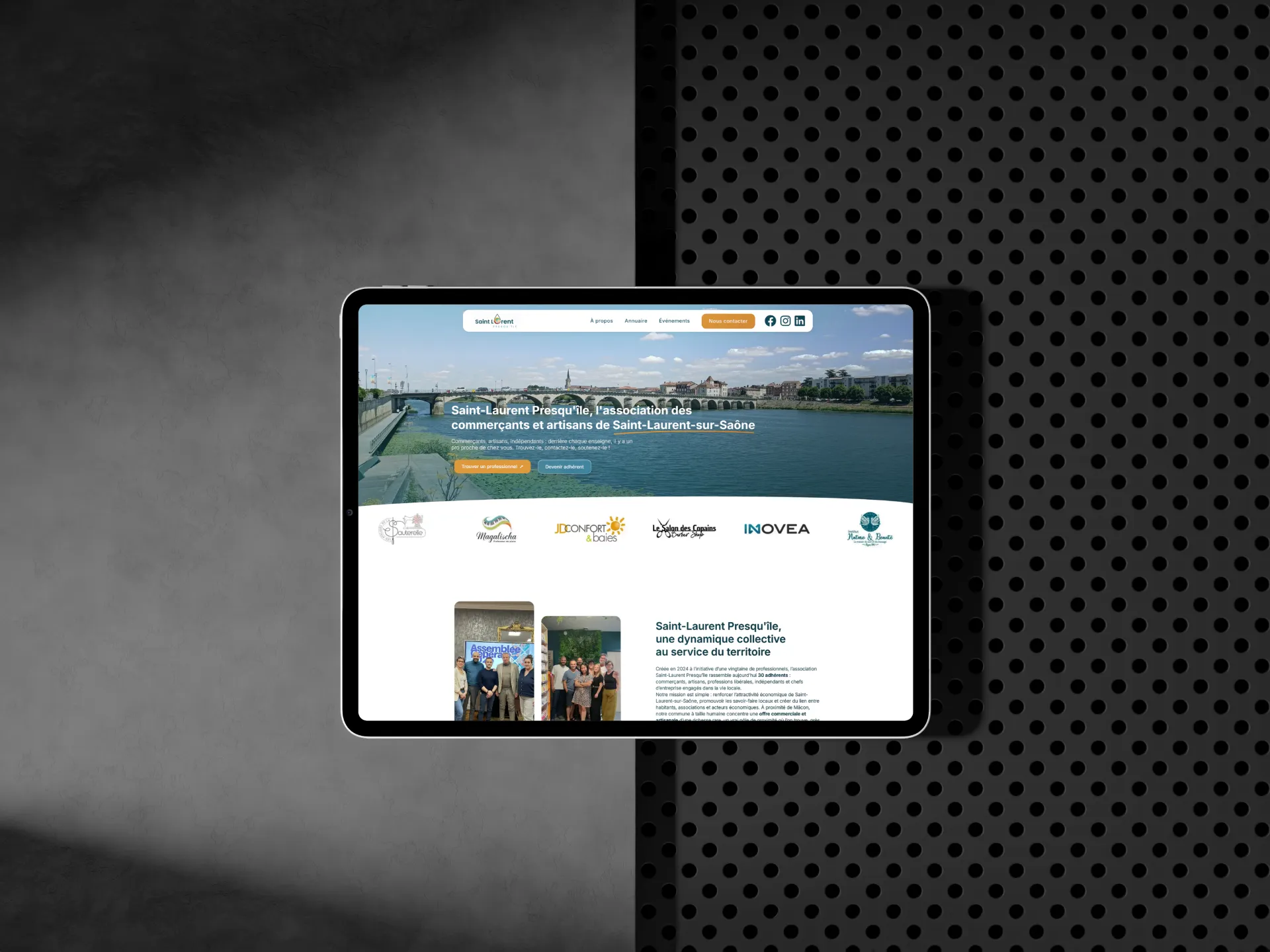Site internet de Saint-Laurent Presqu'île sur tablette